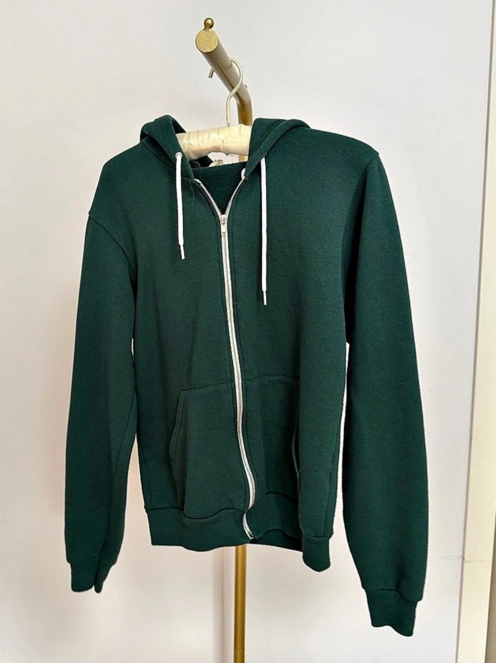 American Apparel Green Zip-Up Hoodie Size Small